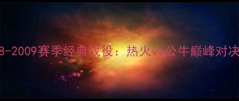 图片 2008-2009赛季经典战役：热火vs公牛巅峰对决全1