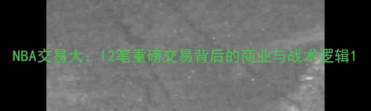 图片 NBA交易大：12笔重磅交易背后的商业与战术逻辑1