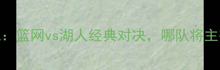 图片 NBA焦点战：篮网vs湖人经典对决，哪队将主宰西部？2