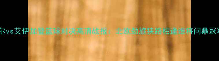 图片 松达尔vs艾伊加登篮球对决高清战报：北欧劲旅狭路相逢谁将问鼎冠军？1