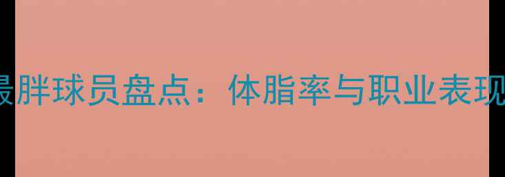 图片 NBA现役最胖球员盘点：体脂率与职业表现的矛盾体
