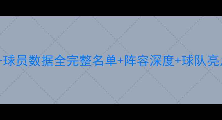 图片 赛季NBA球队名单+球员数据全完整名单+阵容深度+球队亮点（附交易趋势）